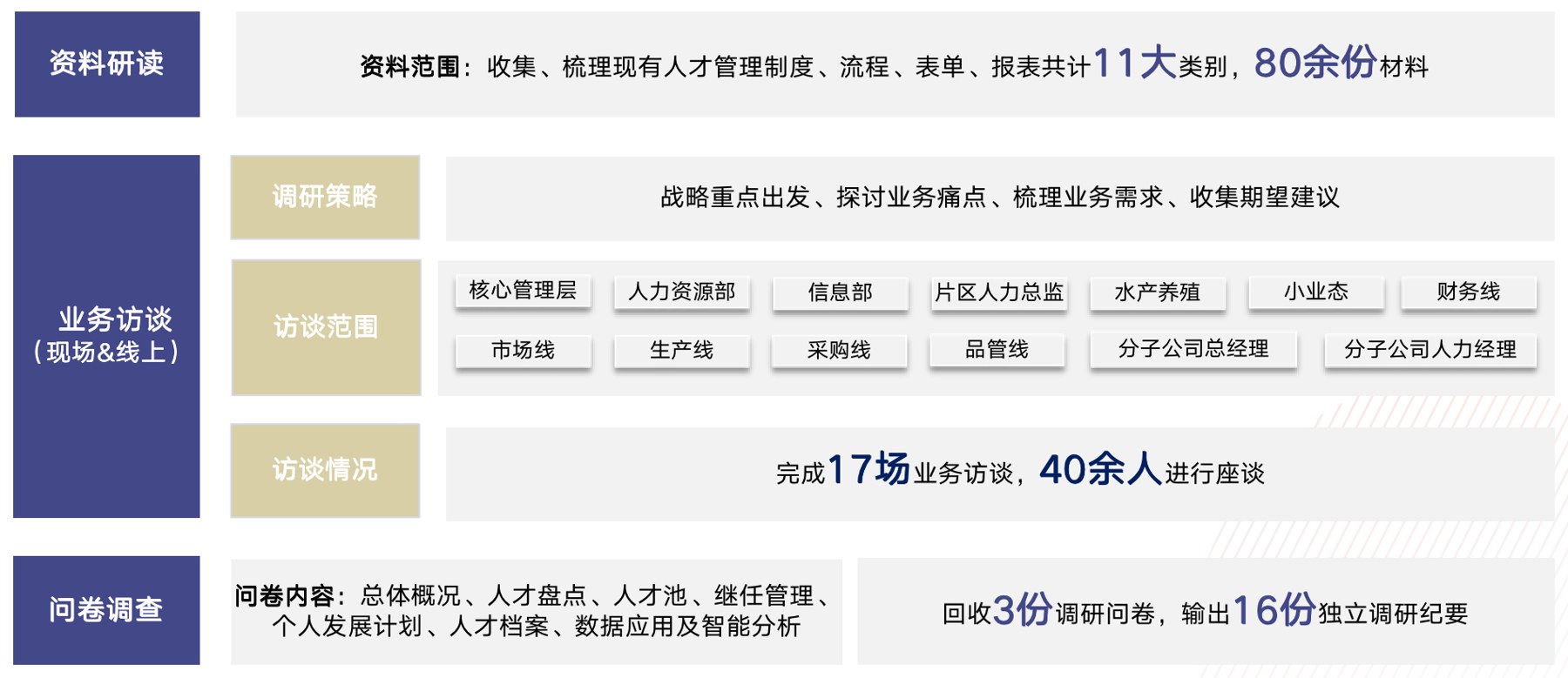 用友 BIP 人力云人才发展项目调研与诊断分析：资料研读、业务访谈与问卷调查