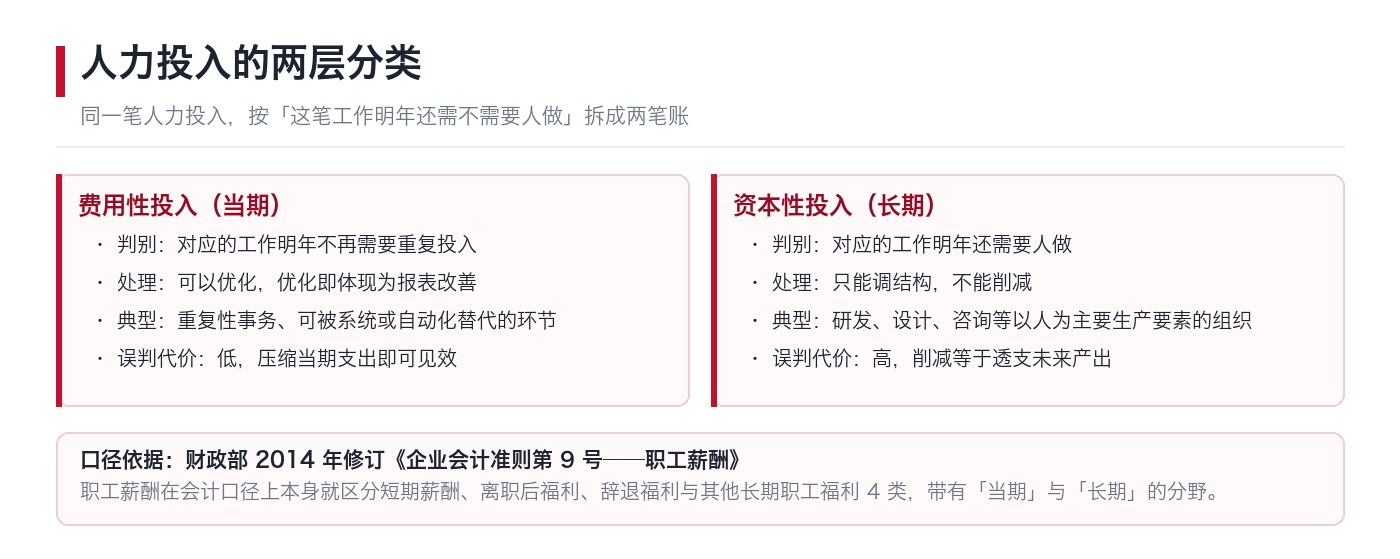 人力投入的两层分类:费用性投入与资本性投入的判别判据